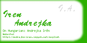 iren andrejka business card