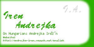 iren andrejka business card